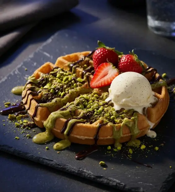 Pistachio-Nutella Waffle1
